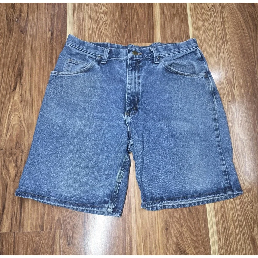 Wrangler‎ Shorts Mens 34 Blue Relaxed Fit 606W1DH Denim Casual Jean Cut-Offs